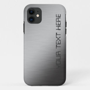Faux Personalised Brushed Metal Look iPhone 11 Case