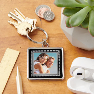 Faux Pewter Ornate Frame Template Key Ring