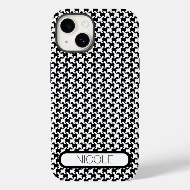 Faux pied-de-poule Dogs PersonalIzed 1 iPC Case-Mate iPhone Case (Back)