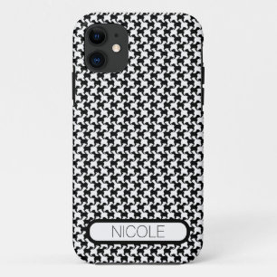 Faux pied-de-poule with Dogs 1 Custom Iphone Case