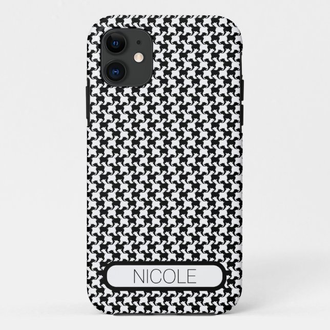 Faux pied-de-poule with Dogs 1 Custom Iphone Case (Back)