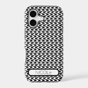 Faux pied-de-poule with Dogs 1 Custom Iphone Case