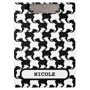 Faux pied-de-poule with Dogs fashion Clipboard 2
