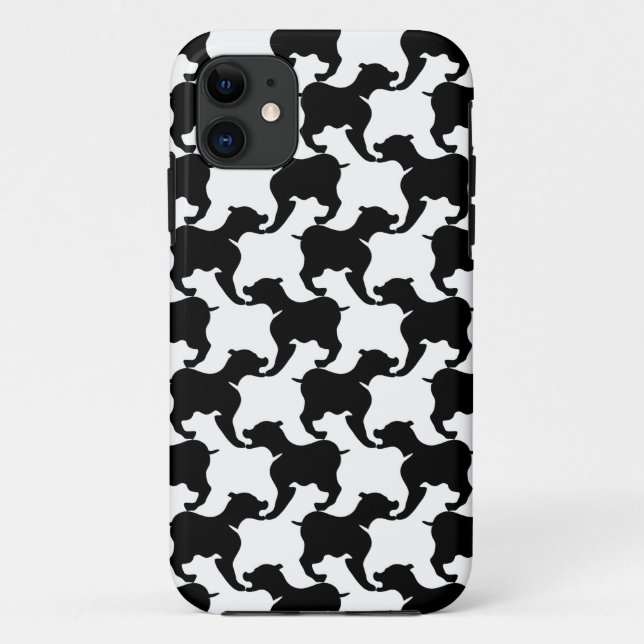 Faux pied-de-poule with Dogs fashion Phone case 2 (Back)