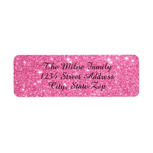 Faux Pink Glitter - Return Address Labels (Front)