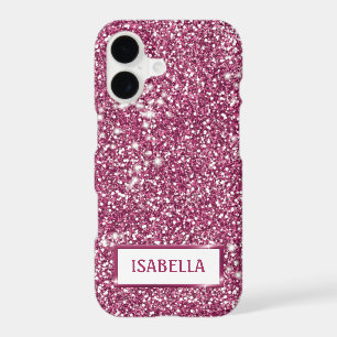 Faux Pink Glitter Texture Look With Custom Name