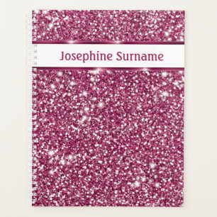 Faux Pink Glitter Texture Look With Custom Text Planner