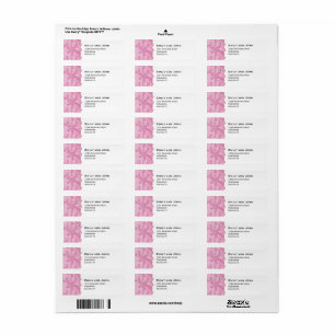 Faux Pink Lace Border Return Address Label