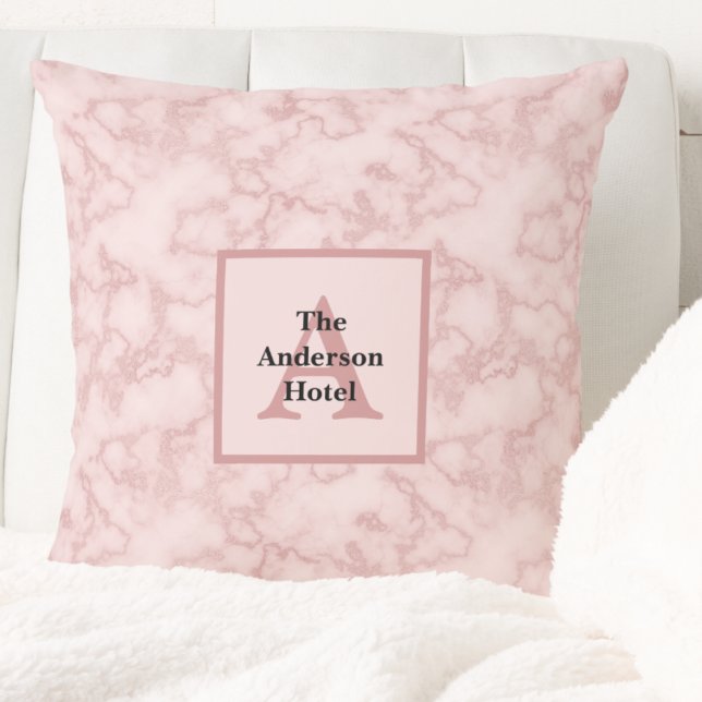 Faux Pink Marble Cushion (Faux Pink Marble Throw Pillow by Leapfroglisics Shop)