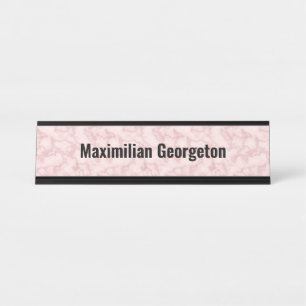 Faux Pink Marble for her Desk Name Plate