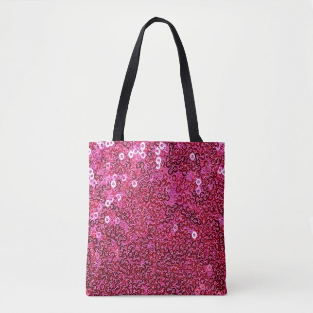 Faux Pink Sequins Tote Bag (Front)