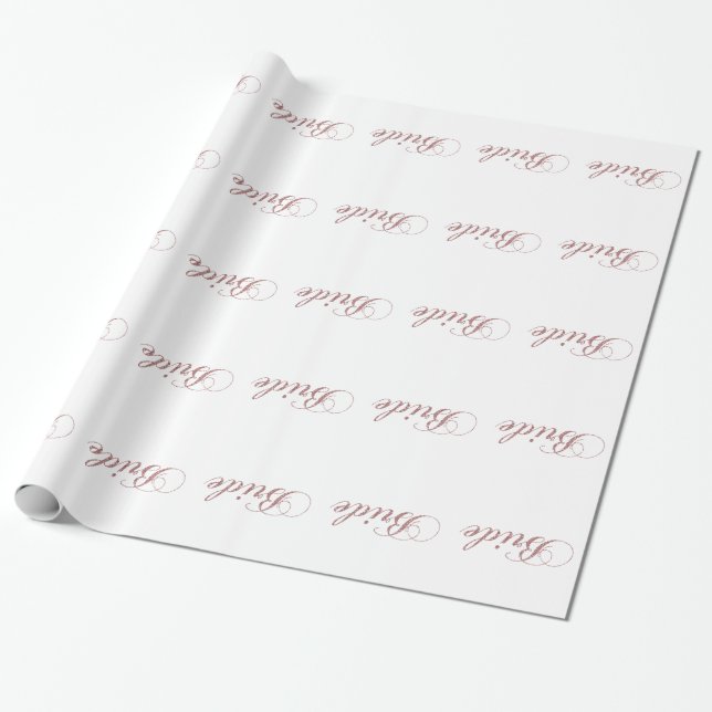 Faux Pink Sparkles Bride Wrapping Paper (Unrolled)