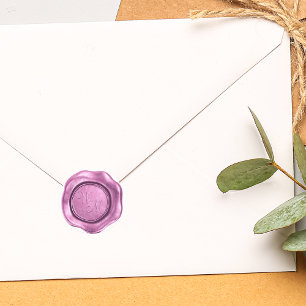 Faux Pink Wax Initials Monogram Classic Round Sticker