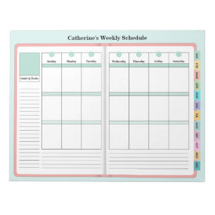 Faux Planner - Weekly Plans SUNDAY START Notepad