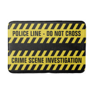 Faux Police Line custom text bath mats