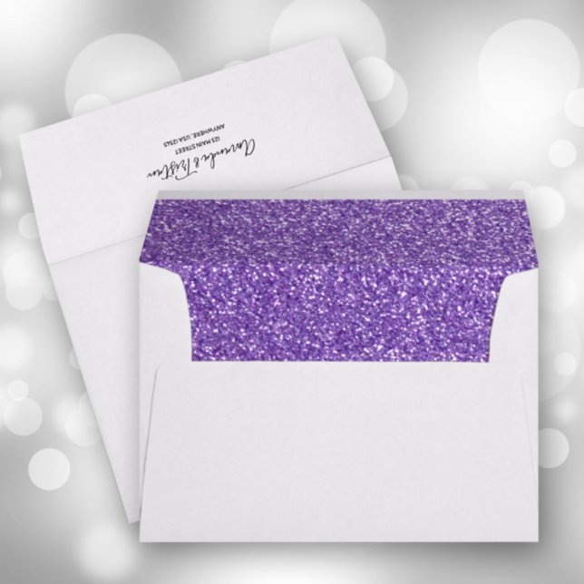 Faux Purple Glitter 5 x 7 Envelope (Creator Uploaded)