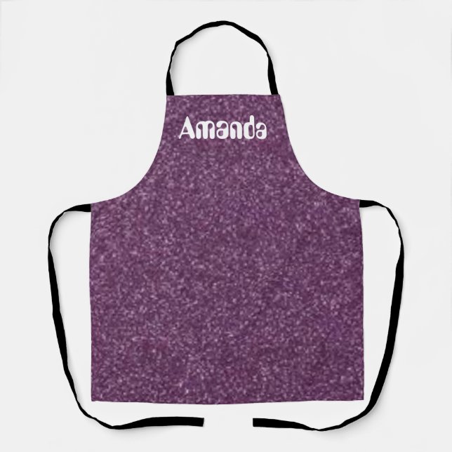 Faux Purple Glitter All-Over Print Female Apron (Front)