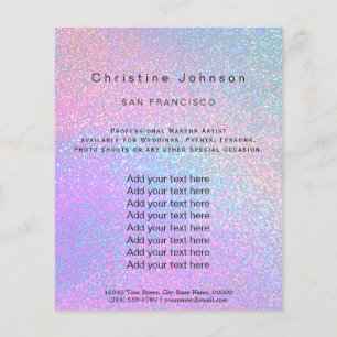 faux purple glitter beauty salon flyer