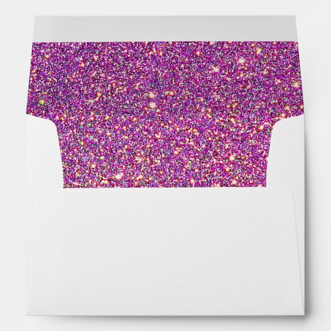 Faux purple Glitter Confetti Foil Sparkle Envelopes (Back (Bottom))