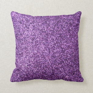 Faux Purple Glitter Cushion