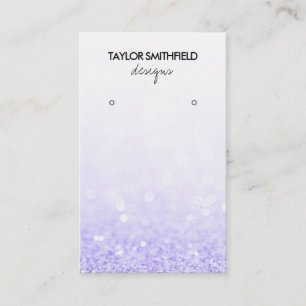 Faux Purple Glitter Earring Display Business Card