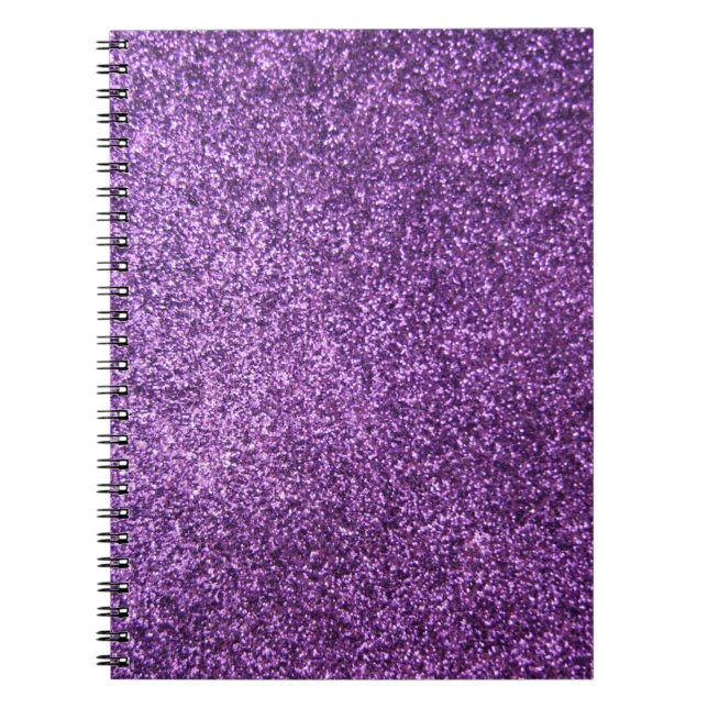 Faux Purple Glitter Notebook (Front)