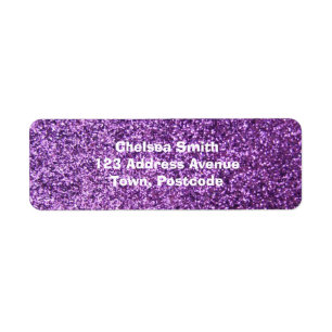 Faux Purple Glitter Return Address Label
