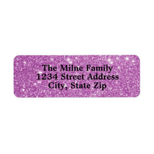 Faux Purple Glitter - Return Address Labels