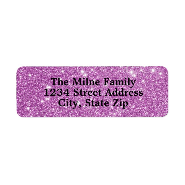 Faux Purple Glitter - Return Address Labels (Front)