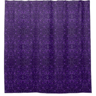 Faux Purple Glitter Shower Curtain