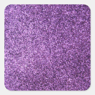Faux Purple Glitter Square Sticker