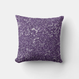 Faux Purple Glitter Texture Look Cushion