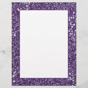 Faux Purple Glitter Texture Look Custom Letterhead