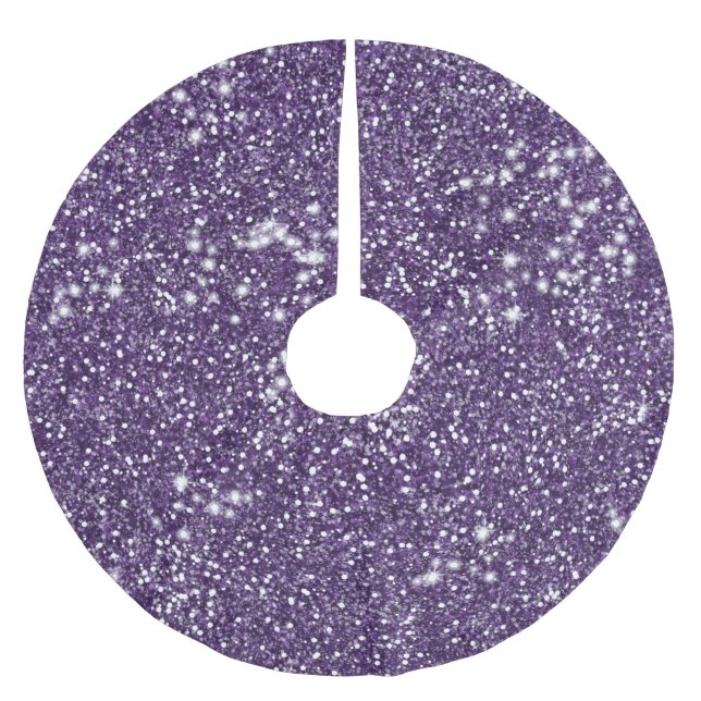 Faux Purple Glitter Texture Look - Printed Image - Brushed Polyester Tree Skirt (Front)
