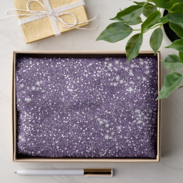 Faux Purple Glitter Texture Look - Printed Image - Tissue Paper (Gift)