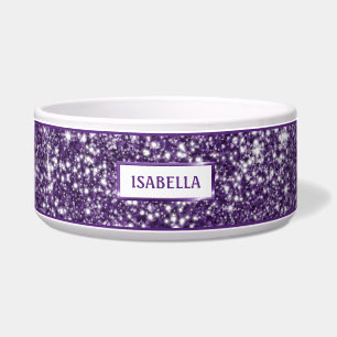 Faux Purple Glitter Texture Look & Your Pet's Name