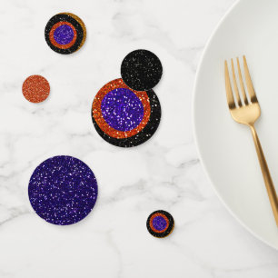 Faux Purple, Orange and Black Glitter Halloween Confetti