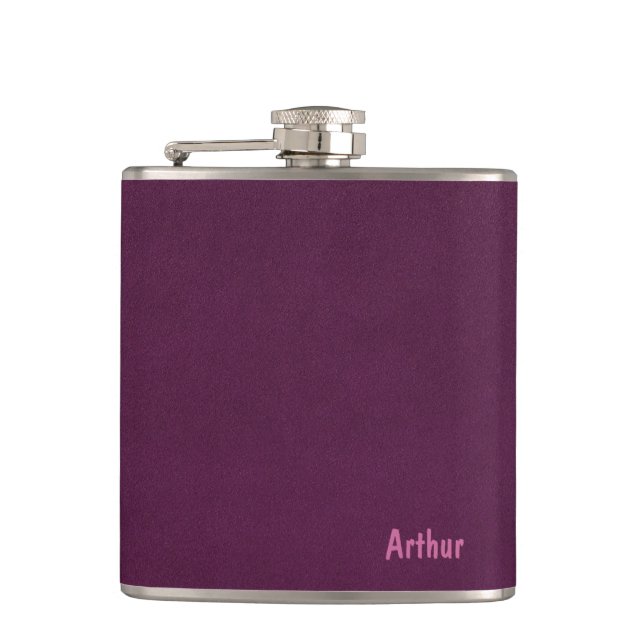 Faux Purple Suede Hip Flask (Front)