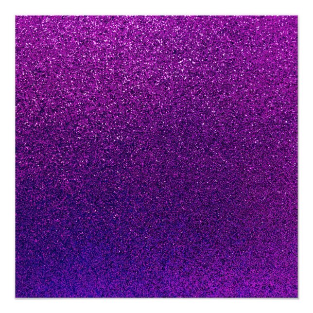 Faux Purple Violet Glitter Background Sparkle Poster (Front)