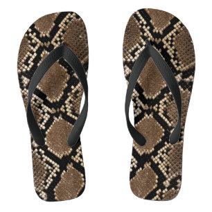 Faux Python Snake Skin Flip Flops