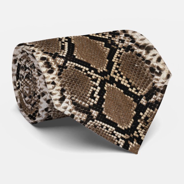 Faux Python Snake Skin Men's Tie (Rolled)