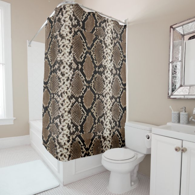 Faux Python Snake Skin Shower Curtain (In Situ)
