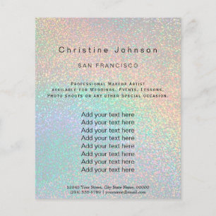 faux rainbow glitter beauty salon flyer