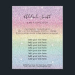 faux rainbow glitter stripes flyer<br><div class="desc">beauty salon professional makeup artist flyer</div>