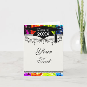 faux rainbow sparkle glitter graduation card