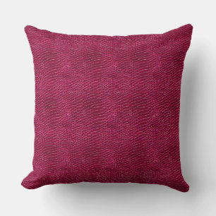 Faux Raspberry Leather Cushion