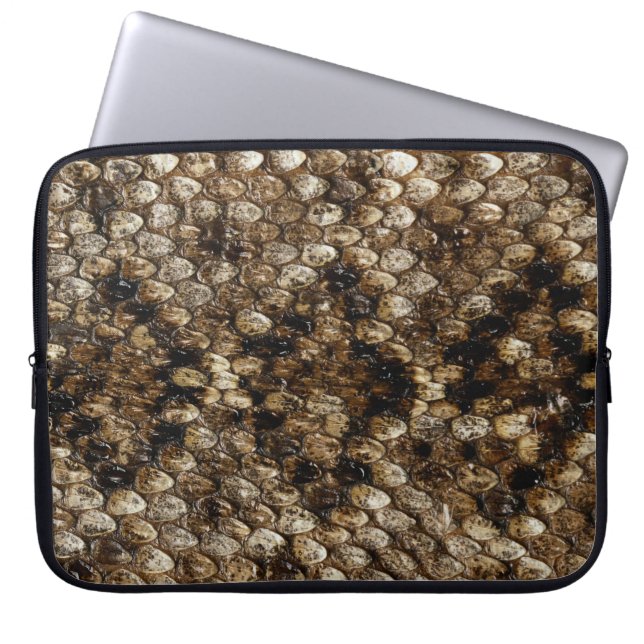 Faux Rattlesnake Snakeskin Laptop Sleeve (Front)
