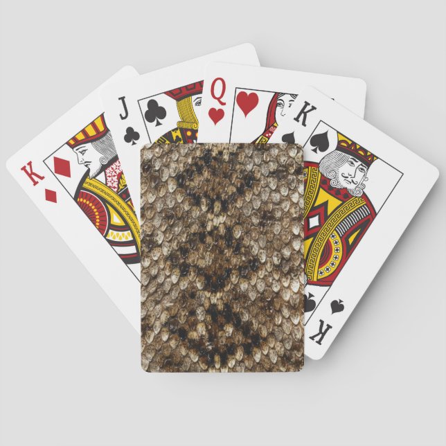 Faux Rattlesnake Snakeskin Playing Cards (Back)