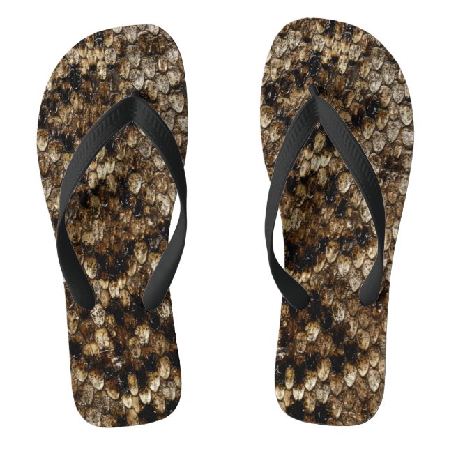 Faux Rattlesnake Snakeskin Thongs (Footbed)