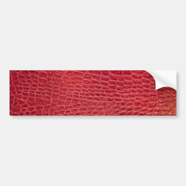 Faux red alligator leather bumper sticker (Front)